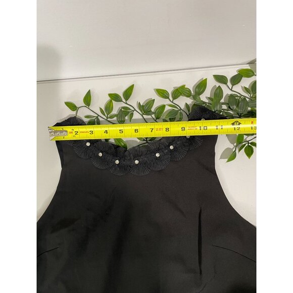 Sam Edelman Necklace Sheath Dress Size 6 Black Rhinestones Flirty Sophisticated - Picture 11 of 14